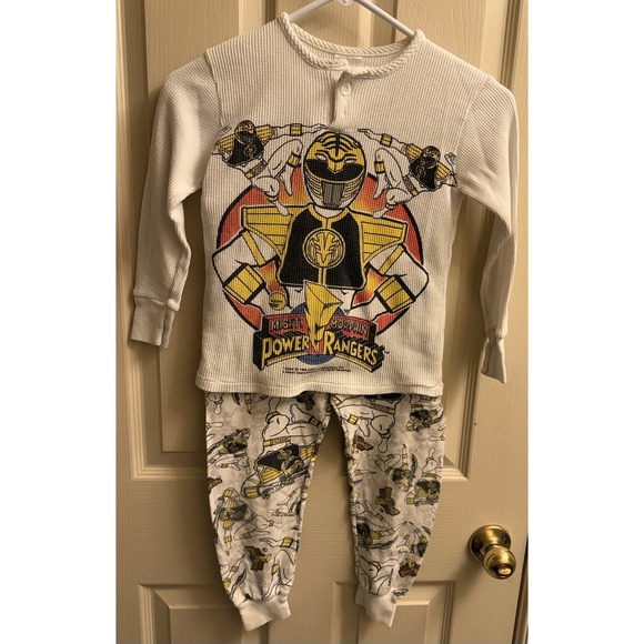 Vintage 1995 Power Rangers Pajamas Boys Size 8 Long‎ Sleeve Thermal Top Rare - Picture 1 of 9